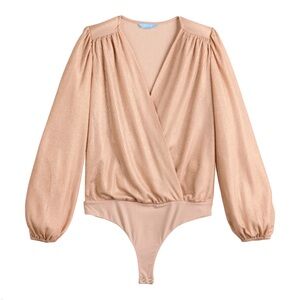 Women's DRAPER JAMES RSVP™ Long Sleeve Wrap Bodysuit Size XS